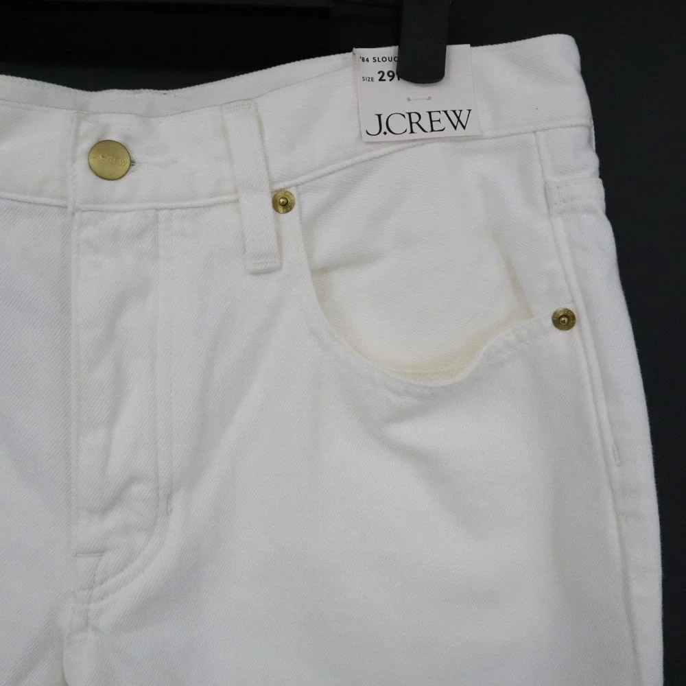 J. Crew '84 Slouchy Jean Womens 29P White‎ Preppy Classic Polished Coastal NWT